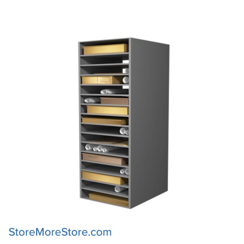 Shelving for Works on Paper, 30" W x 30" D x 76" H, No Door, No Lock